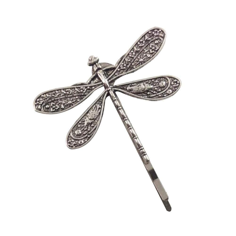 2 PCS Ancient Silver Retro Dragonfly Hairpin Wedding Hair Clips Elegant Classic Accessories