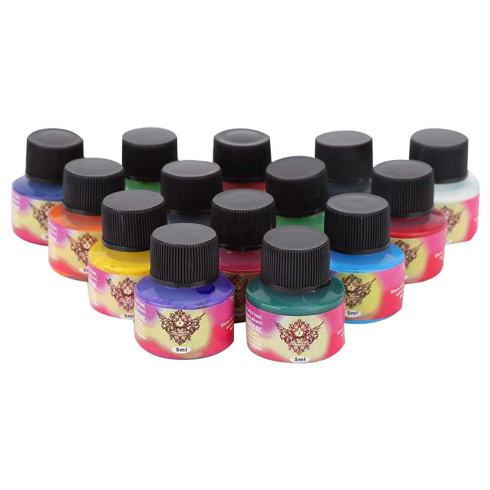 Salmue Professional Tattoo Practice Ink Set, 14 Colors Tattoo Practice Skin Pigment Microblading Long Lasting Tattoo Ink Supply Practice Kit for Tattoo Machine Ink