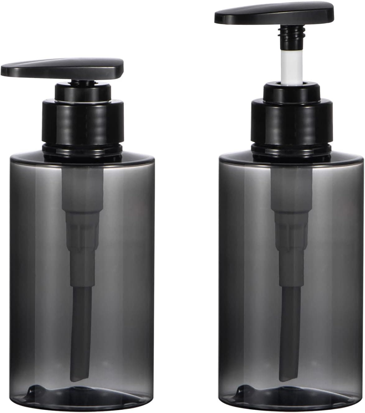 Shampoo Bottles with Pump, Yebeauty 2 Pack Empty Refillable Shower Bottle 10oz 300ml Squeeze Lotion Dispenser for Bathroom,Shampoo Soap, Conditioner Body Wash Liquidl,Clear Grey