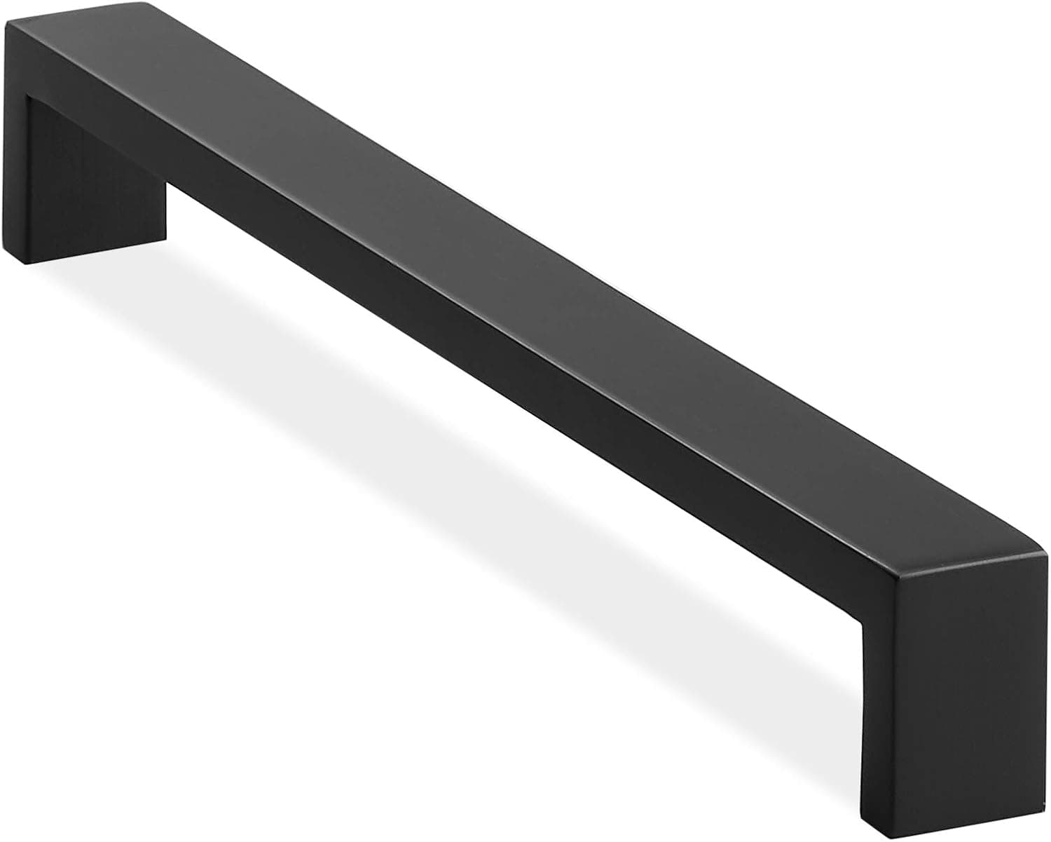 Cauldham Solid Stainless Steel Cabinet Hardware Square Pull Matte Black (8-3/4" Hole Centers) - 10 Pack