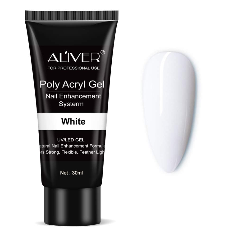 Nail Extension Gel Poly Nail Gel, Gel Poly Nail Extension Gel Trendy Nail Art Design Easy DIY at Home (White)