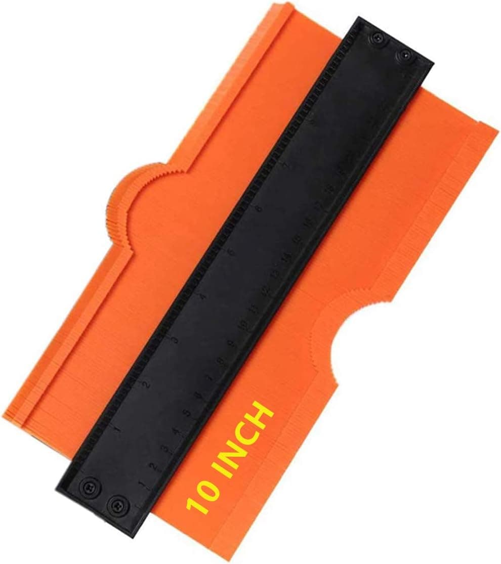Tooperze Contour Gauge Duplicator with Lock 10",Precisely Copy Irregular Shape,1 pack with Aluminium Core Shape Duplication Gauge Template Tool for Corners, Woodworking Templates, Tiles(Orange)