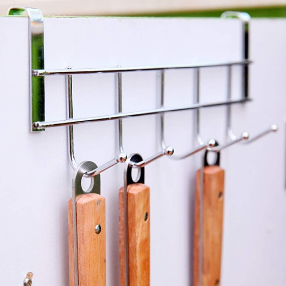 Hooks Hanger, Elevin(TM) Stainless Steel 5 Hooks Clothes Door Bathroom Hanger Hanging Loop Organizer