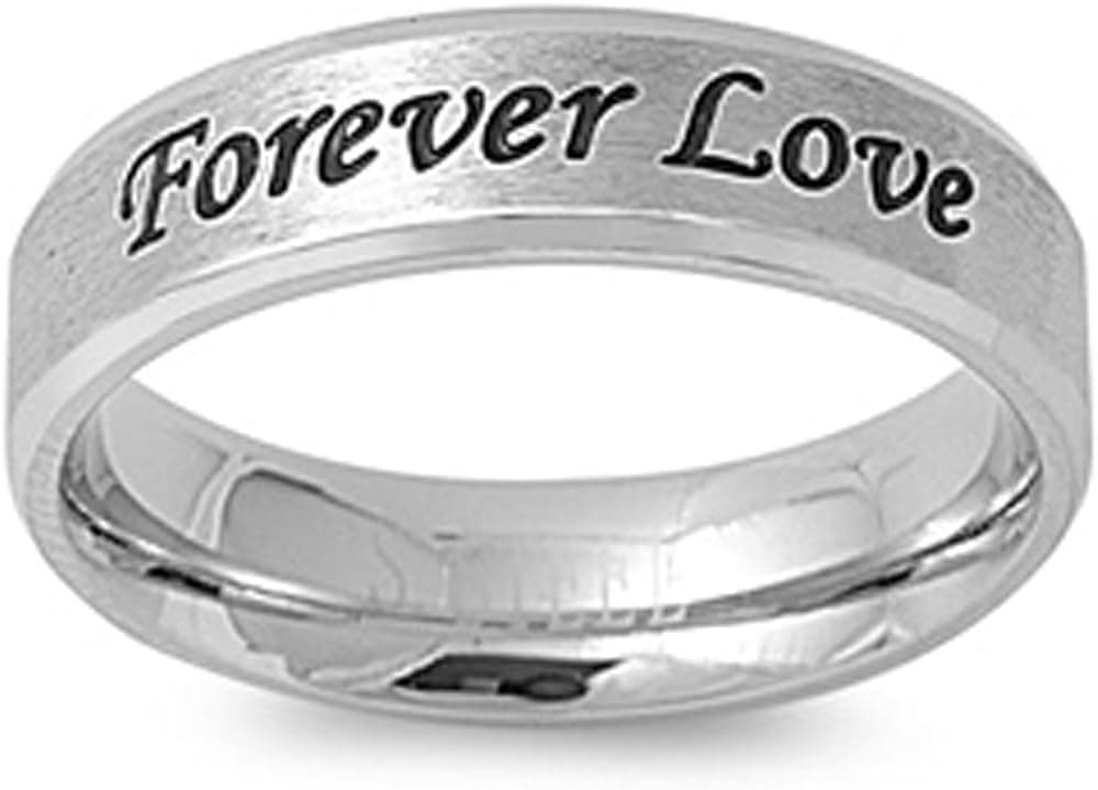 Jinique STR-0020 6mm Stainless Steel Forever Love Design Fashion Ring