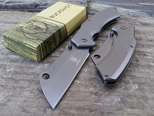 8" TACTICAL Spring Assisted Open Pocket Knife CLEAVER RAZOR Silver FOLDING Blade