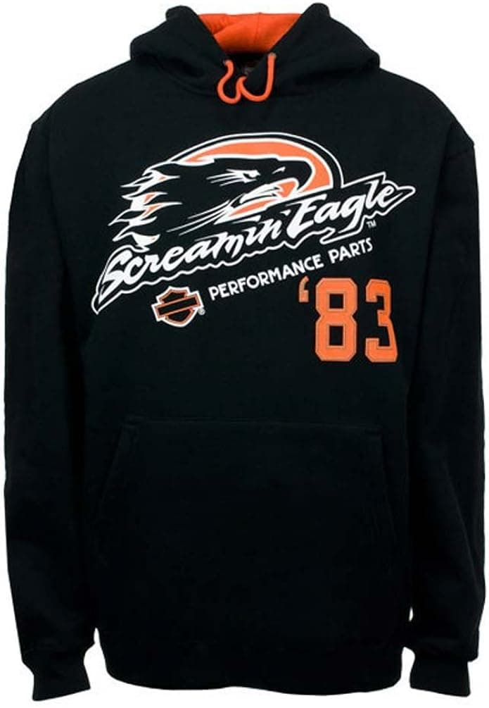 Harley-Davidson Mens Screamin Eagle Oversized Reverse Contrast Hoodie HARLMS0054