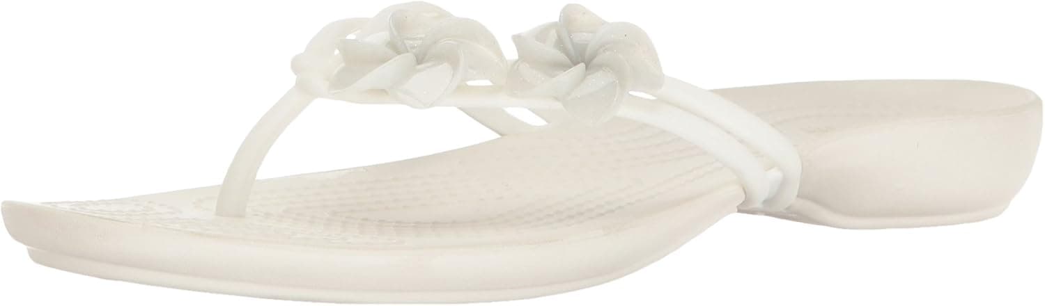 crocs Women's Crocsisabella Embellished Flip Flop, Oyster, 7 M US