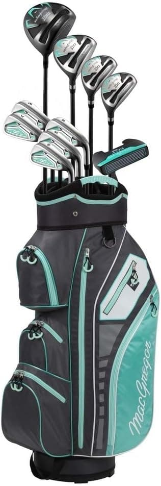 MacGregor Women's DCT3000 Ladies Golf Package Set & Golf Club Cart Bag Set, Black/Aqua, Right Hand