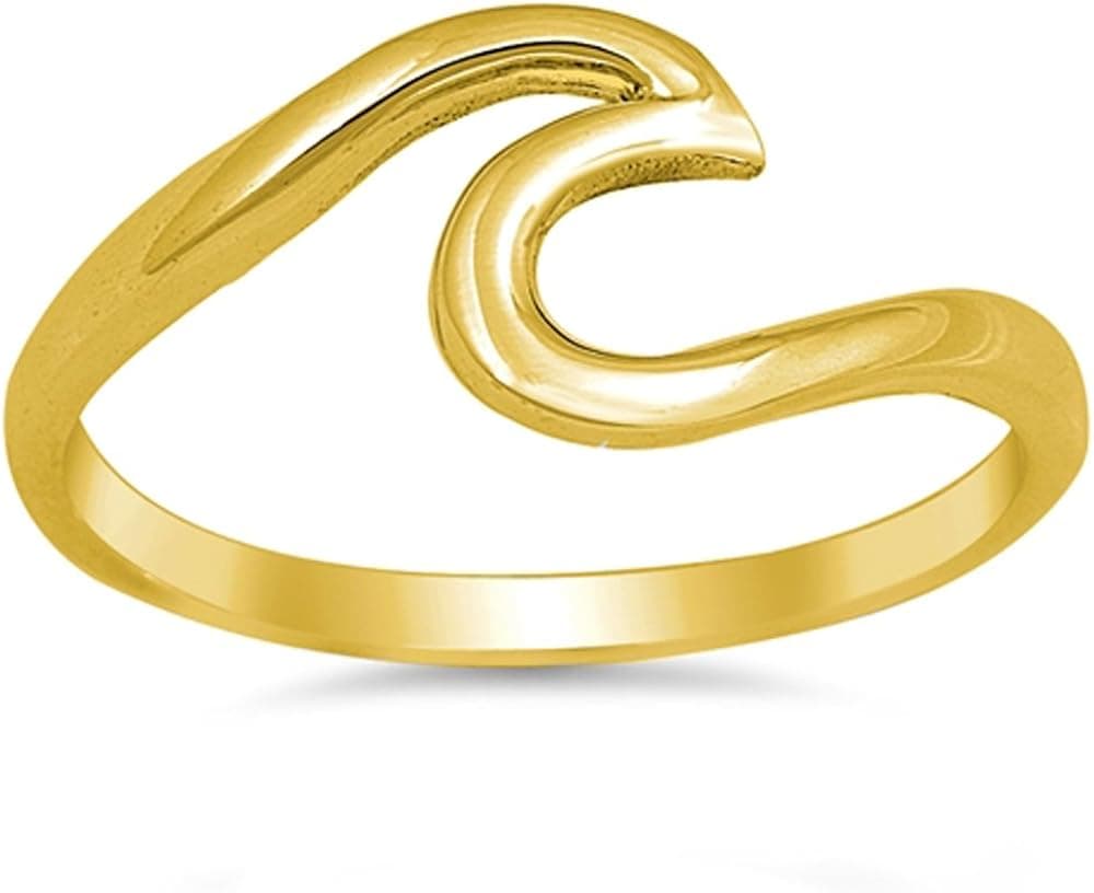 Oxford Diamond Co .925 Sterling Silver Wave Design Ring Colors Available