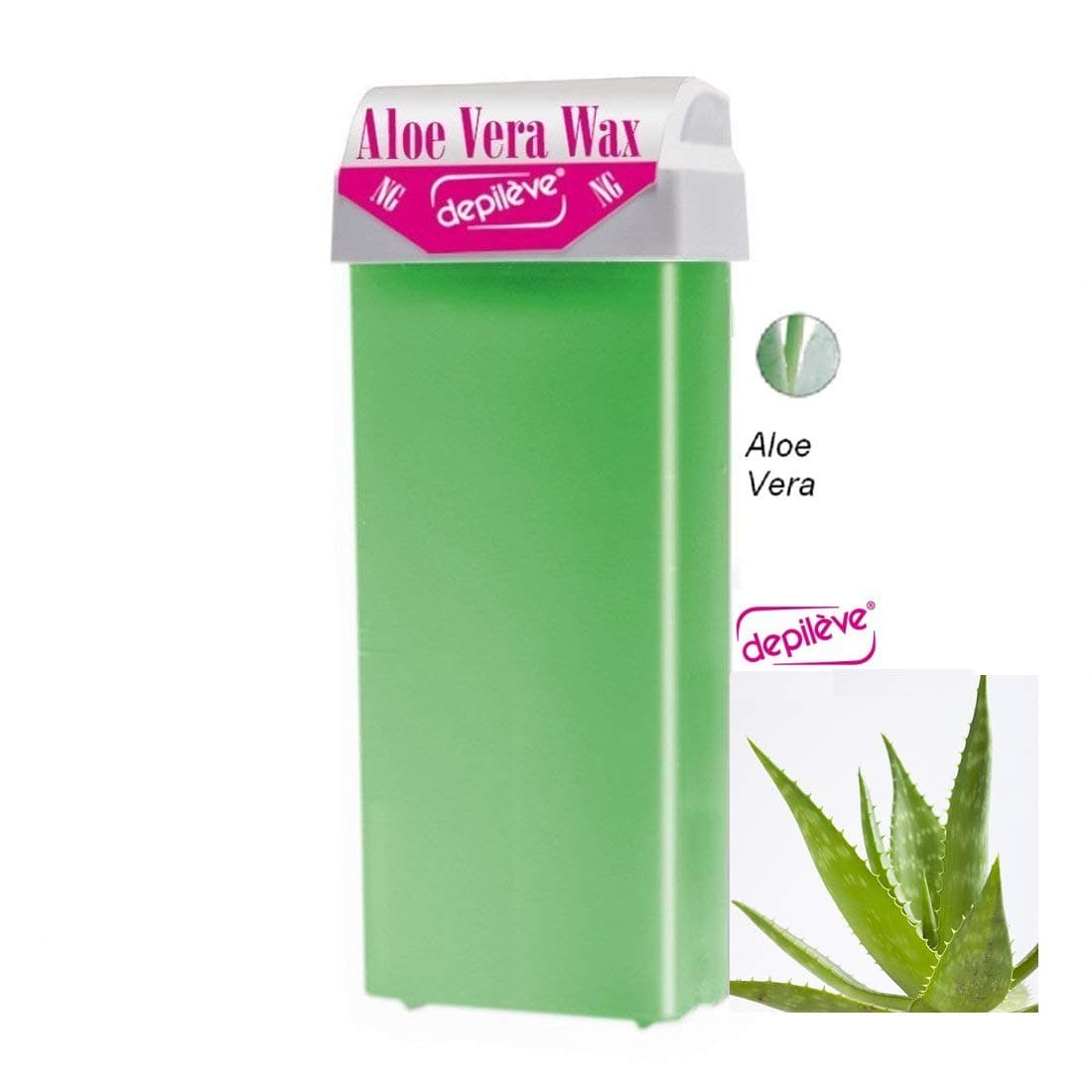 Depileve Depilatory Wax Roll On, Hair Removal Cartridge 3.53 oz (Aloe Vera)