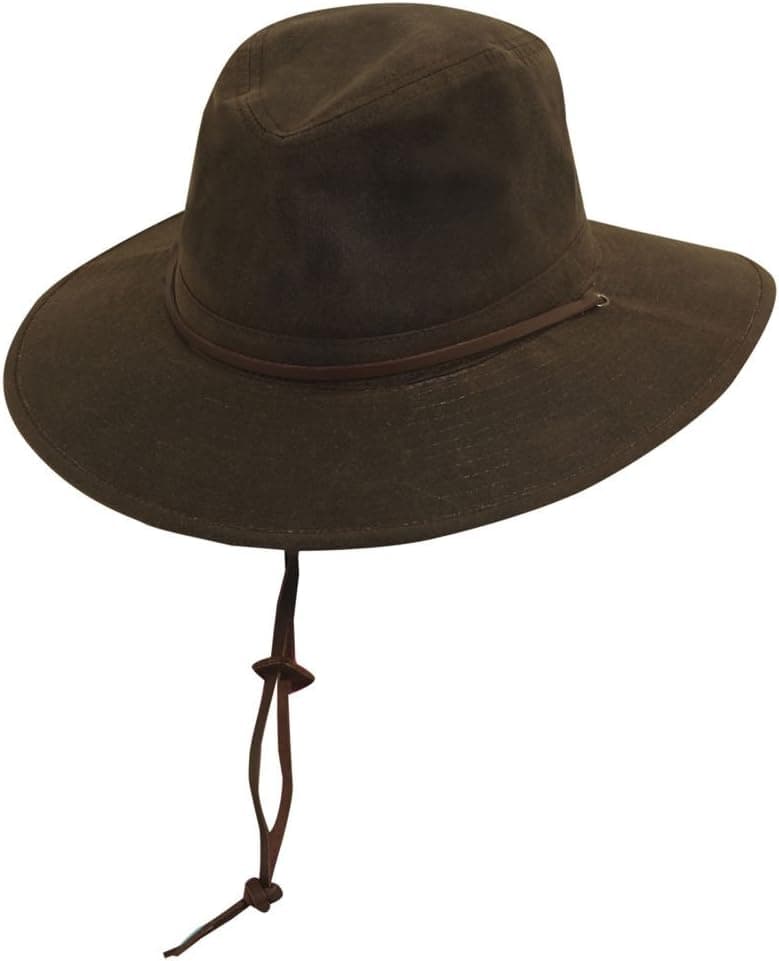 DPC Outdoor Design Men's Oil Cloth Big Brim Safari Hat,Brown,L