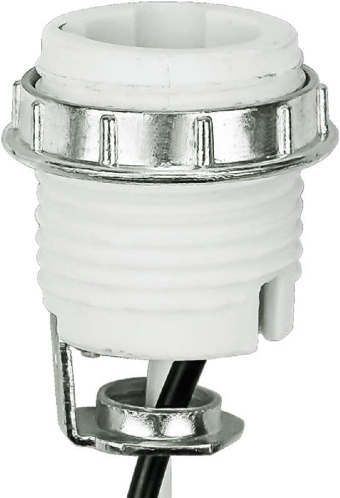 Keyless Socket - Porcelain - 75 Max. Watt - Candelabra Base - 1/8 IPS Hickey Mount - 12 in. Leads - PLT 45-3890-99