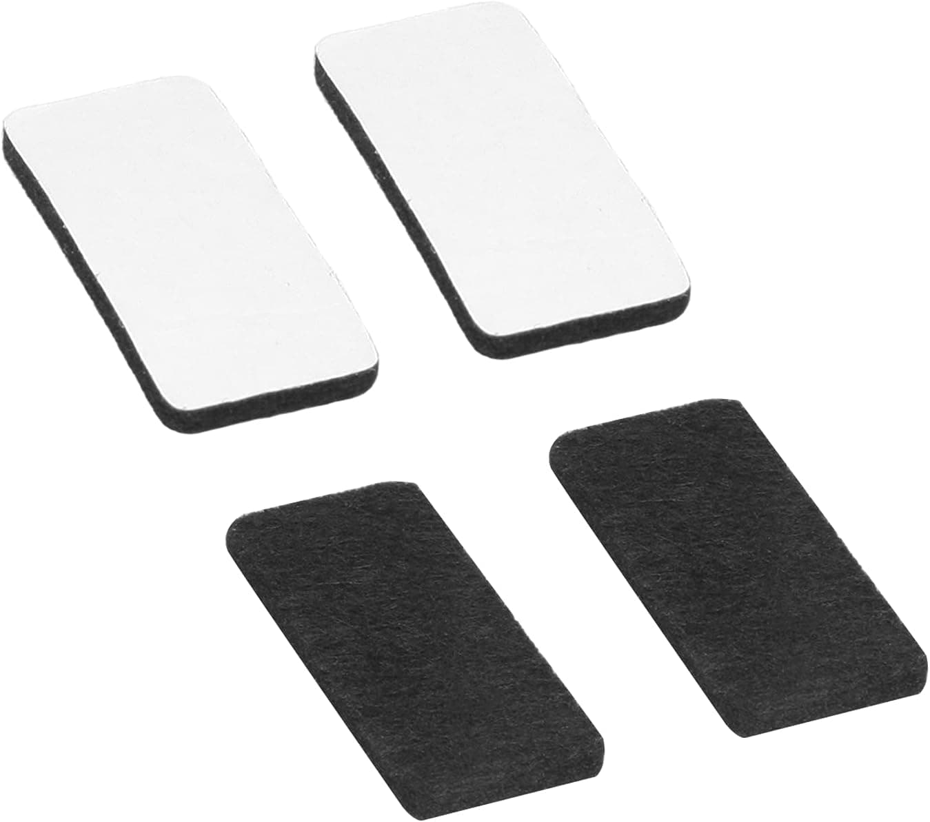 Yinpecly 4pcs 0.79" x 1.57" Rectangle 0.12" Thick Adhesive Felt Pads Furniture Pads for Cabinet Chair Sofa Feet Floor Protector Black Tone