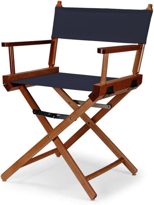 Telescope Casual Heritage Dining Height Director Chair, Navy with Walnut Frame