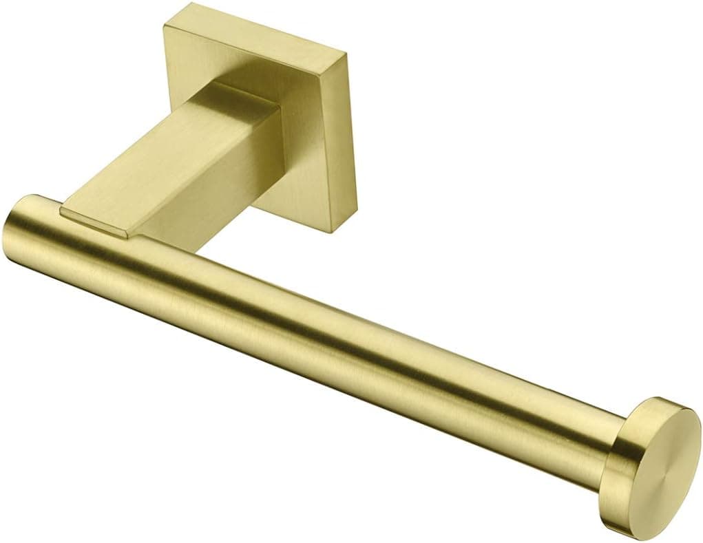 Hoooh Brushed Gold Toilet Paper Holder SUS304 Stainless Steel Bathroom Lavatory Paper Towel Dispenser Wall Mount, C101L12-BG