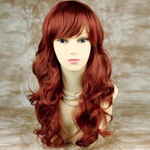 New Stunning Copper Red Curly Wavy Long Ladies Wigs