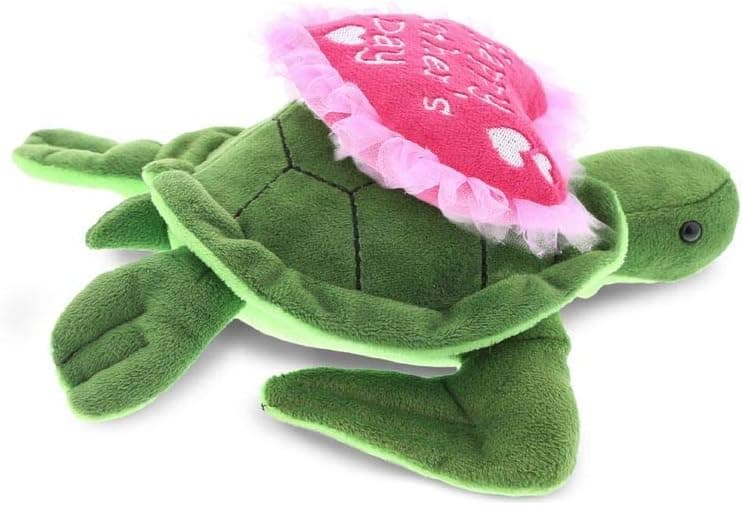 DolliBu Happy Mother's Day Stuffed Animal, Heart Message for Best Mommy, Grandma, Wife, Step Mom, Mama - Cute Soft Adorable Sentiment Plush Teddy Bear - Sea Turtle