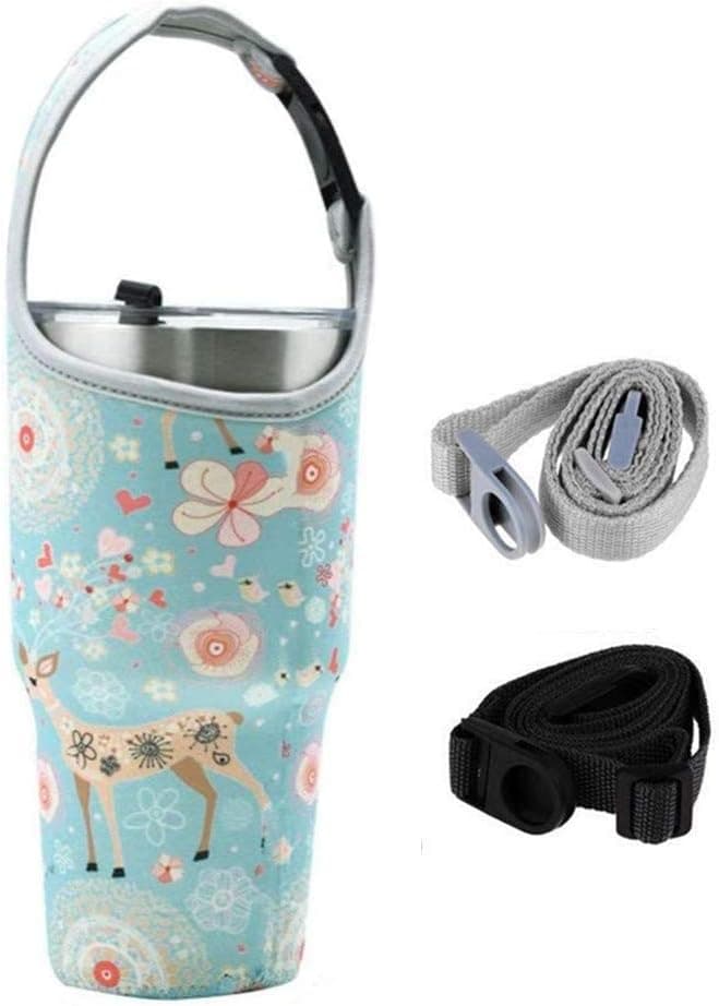 YouZi Tumbler 30 oz Carrier Handle Bag w/Shoulder Strap Fit for Rtic, Atlin, Ozark Trail,YETI Rambler 30 oz Insulated Tumbler Coffee Cup (L)