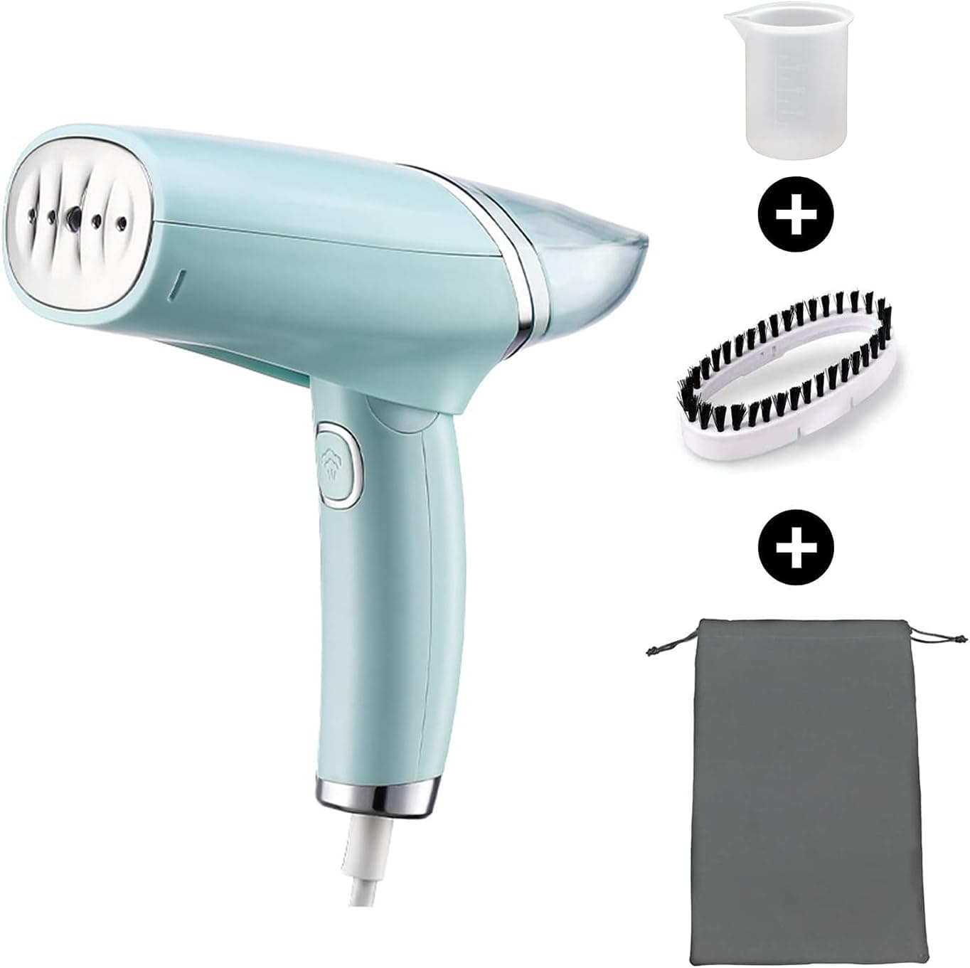 SIRMEDAL Portable Steamer for Clothes, Foldable Handheld Garment Steamer Travel Clothes Steamer Fabric Wrinkles Remover with 100ml Capacity 30s Fast Heat-up for Home Office and Travel (Green)