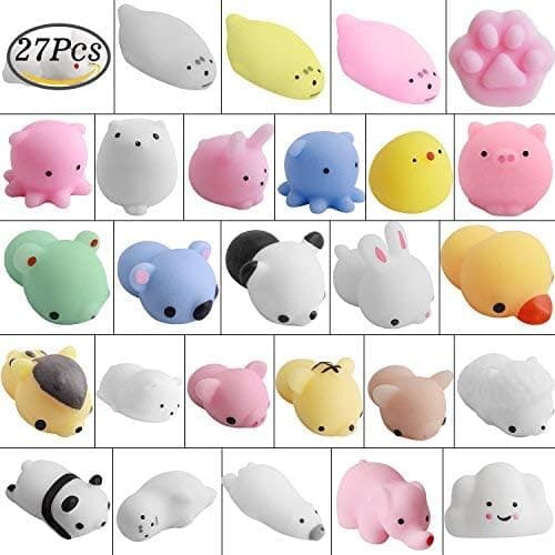 Hicdaw 27 Pcs Mochi Stress Squishy Octopus Relief Stress Animals Squishy Mini Squishy Mochi Squishy Mochi Animals Mochi Seal Animal Toys Squishy Stress Relief