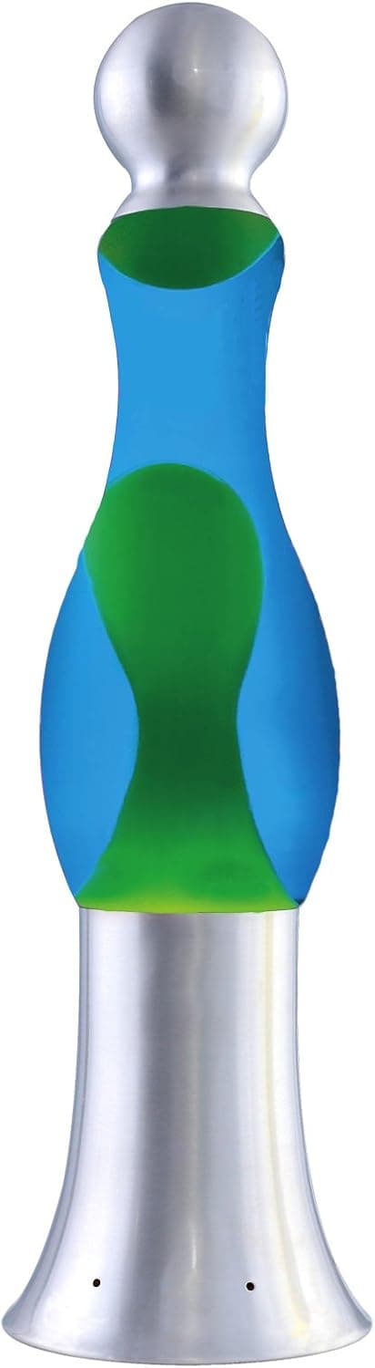 Yellow Blue Glow Motion Lava Lamp Large 16" Gourd Shaped Exotic Mood Night Light