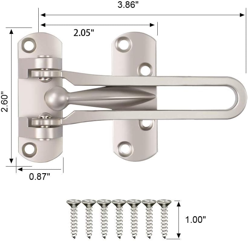 【2 Pack 】Home Security Door Lock, Front Door Locks for Kids, Home Reinforcement Lock for Swing-in Doors, Latch Guard Clasp,Thicken Solid Aluminium Alloy, Night Lock to Defend Your Home