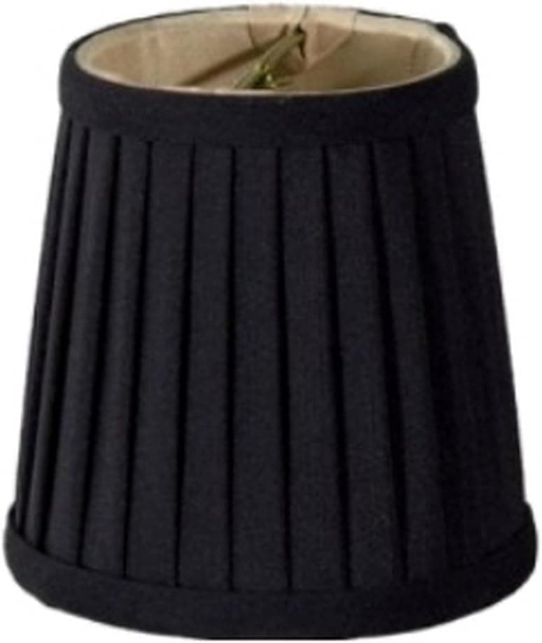 Upgradelights Black Silk with Gold Lining Pleated 3.5 Inch Clip On Chandelier Shade 2.5x3.5x3