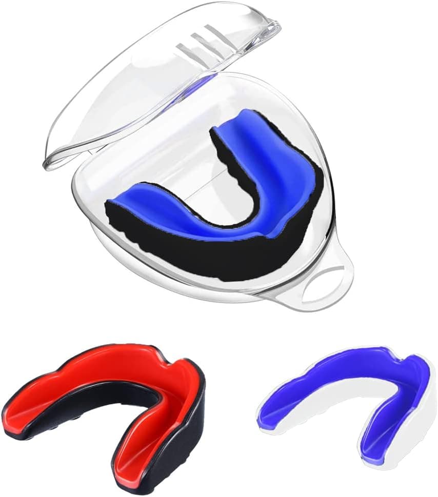 Markh Sports Mouth Guard for Boxing Professional Football Mouthguard MMA Martial Arts Taekwondo MouthGuard Lacrosse Youth Mouthguard for Boys & Girls All Purpose (Black/Blue)