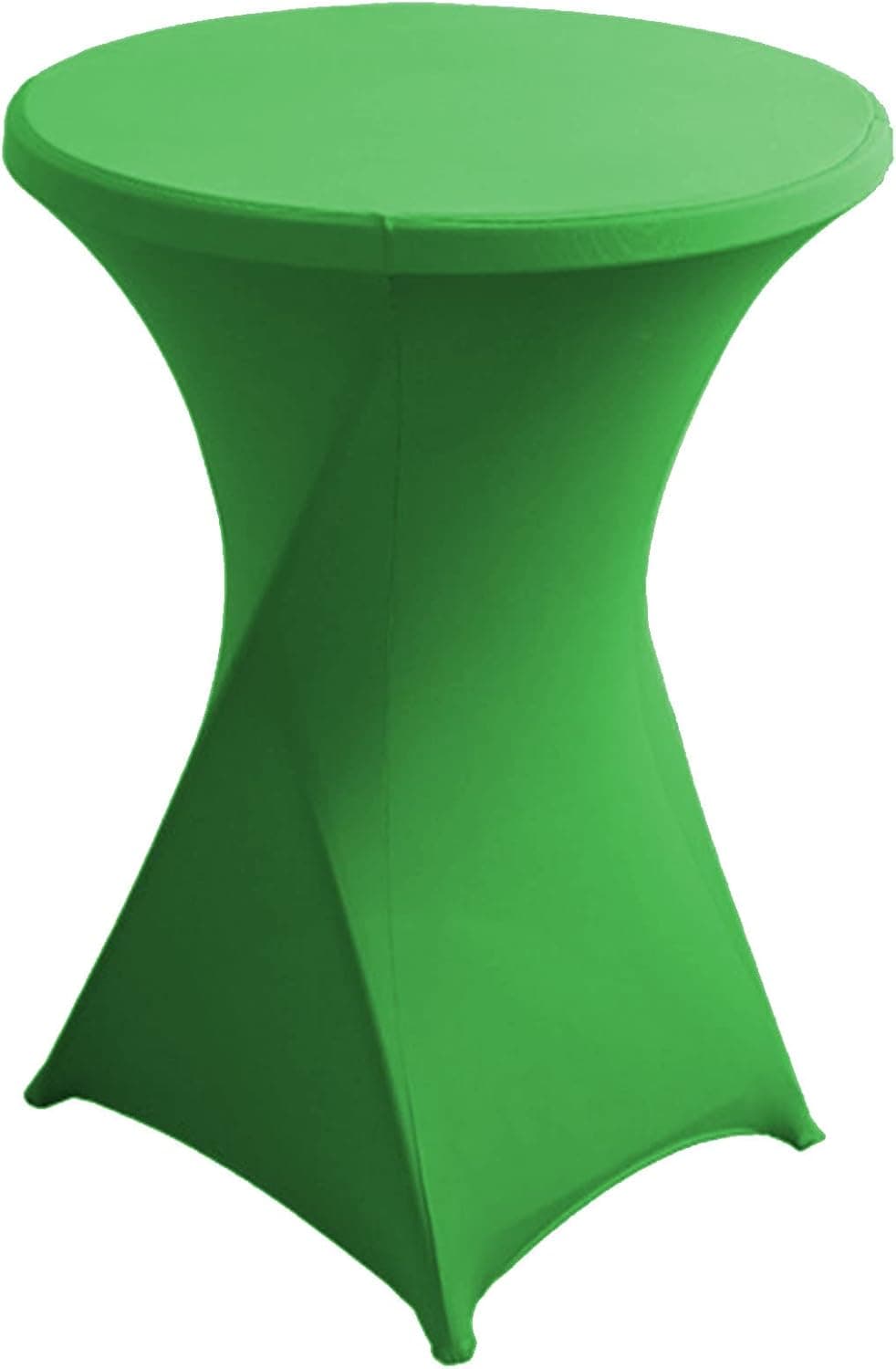 ANMINY Cocktail Table Cover 32 x 43 in Spandex Stretch Table Cover for Round High Top Highboy Bar Tables Decorative Four-Way Fitted Tablecloth for Wedding Party Banquet - 1 Pack, Green