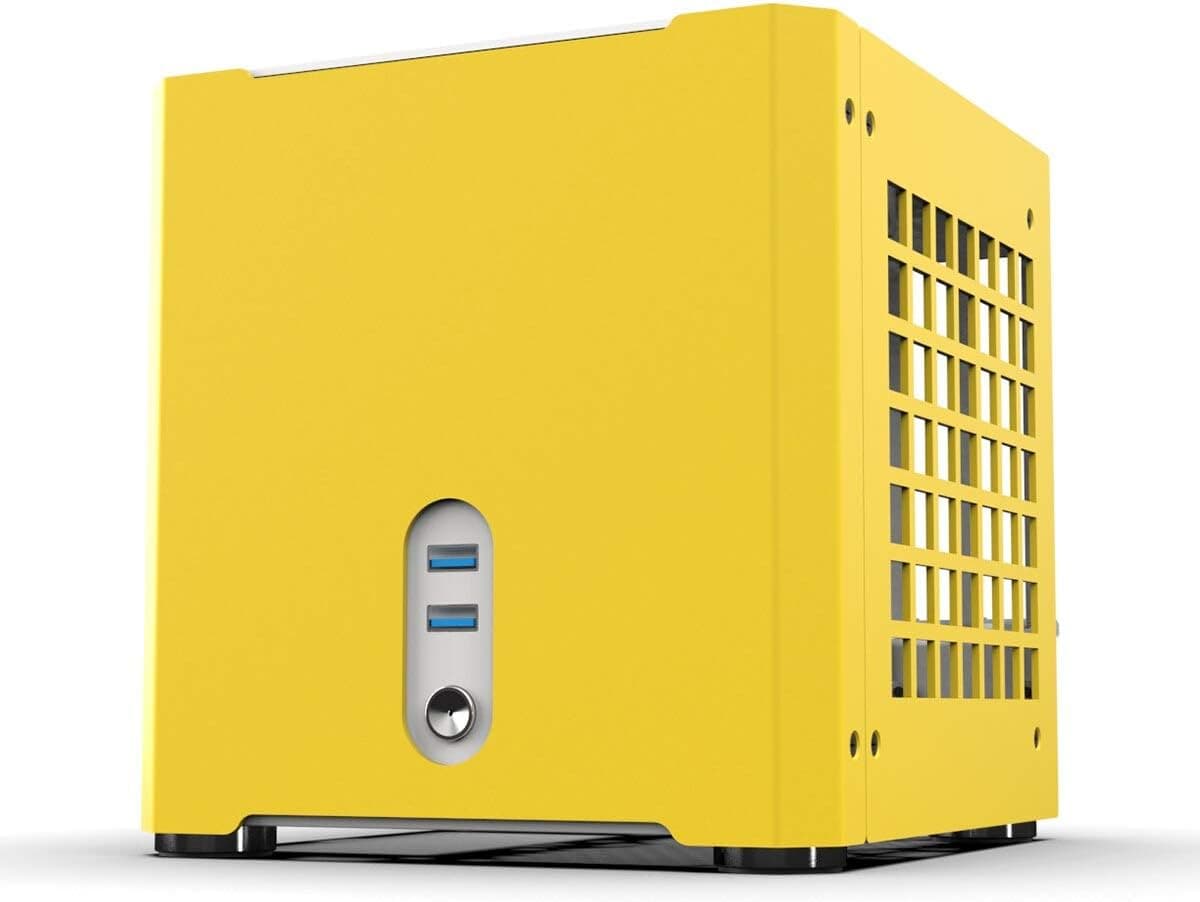 Mini Computer Case Portable ITX HTPC Mother Board Metal DIY PC Case Support SFX Power Supply MC18 Yellow