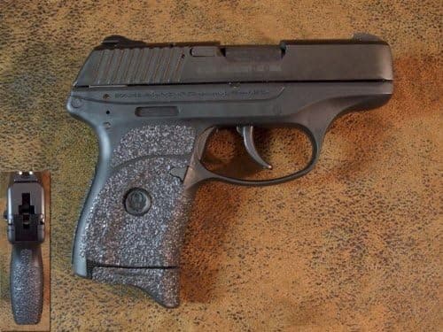 Sand-Paper-Pistol-Grips' (Brand) - Black Textured Rubber Peel and Stick Grip Enhancements for Ruger LC9 Without a Trigger Guard Laser