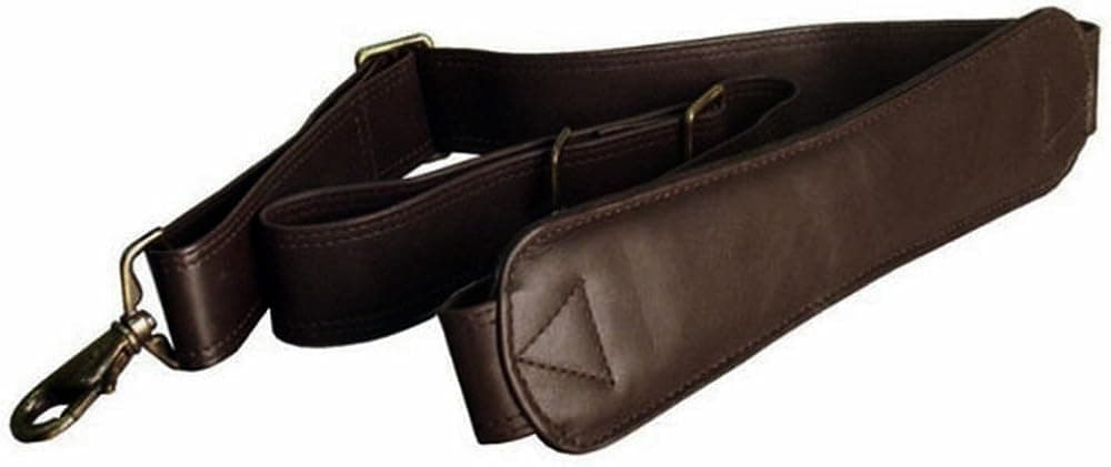 Winn Harness Leather Shoulder Strap w/Large Ergonomic Shoulder Pad. Black & Brown