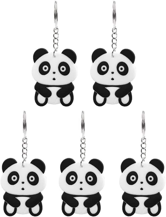 20 Pcs Cute Key Chains Party Favors Pendant Key Rings Party Supplies Animal Keychain Charm For Purse Handbag (panda)