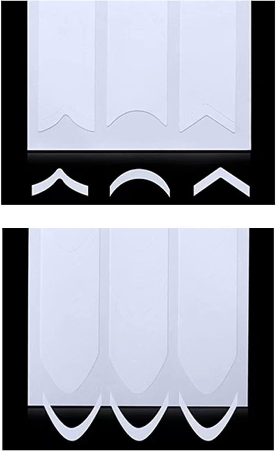 1710 French Tip Nail Stickers, 4 White Half-Moon Design French Manicure Strips for DIY Decorative Stencil Tool Self-Adhesive French Tip Nail Tool, 37 Sheets