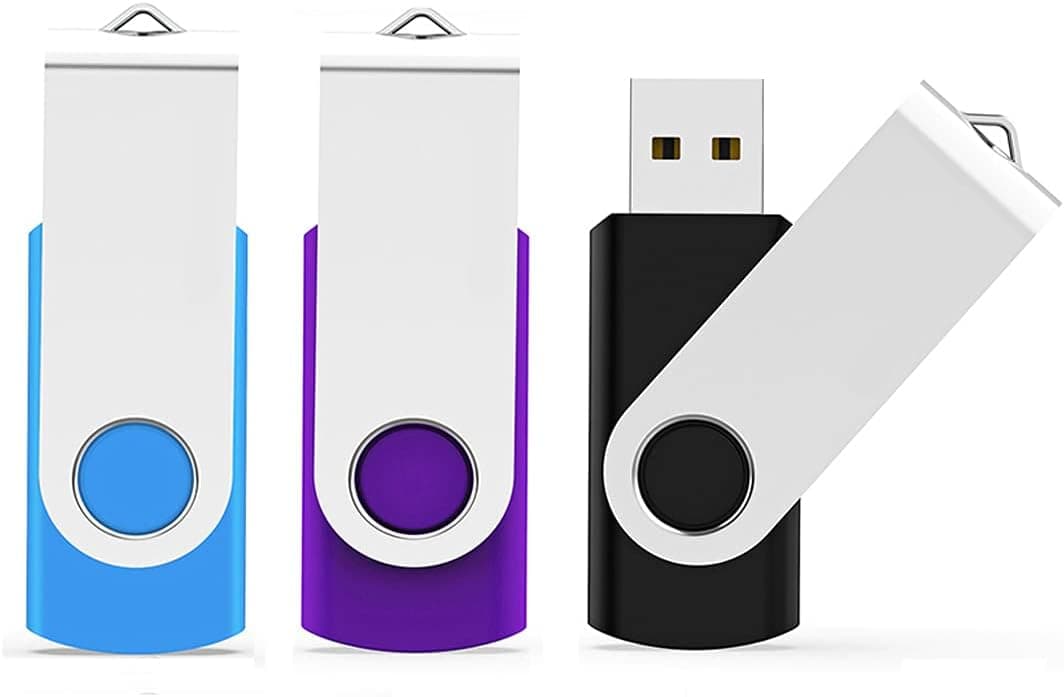 USB Flash Drive 8GB 3 Pack USB USB 2.0 Thumb Drives Jump Drive Memory Stick (3 Colors: Black,Blue,Purple, 8 GB)