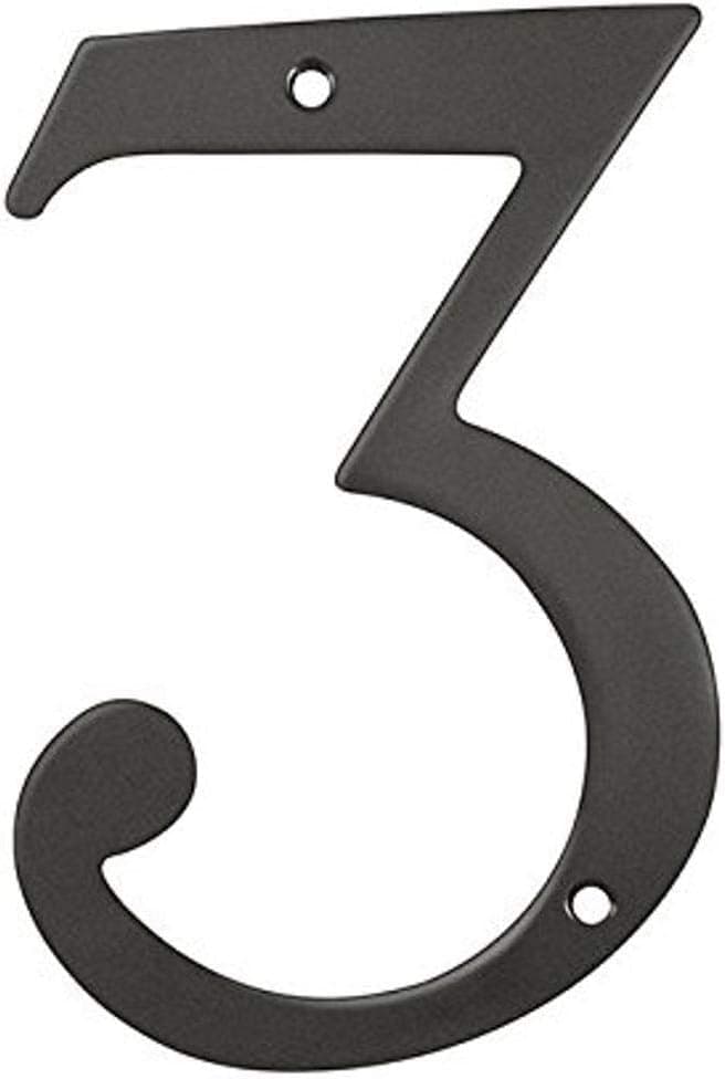 Deltana RN6-3U10B Solid Brass 6-Inch House Number 3 Board