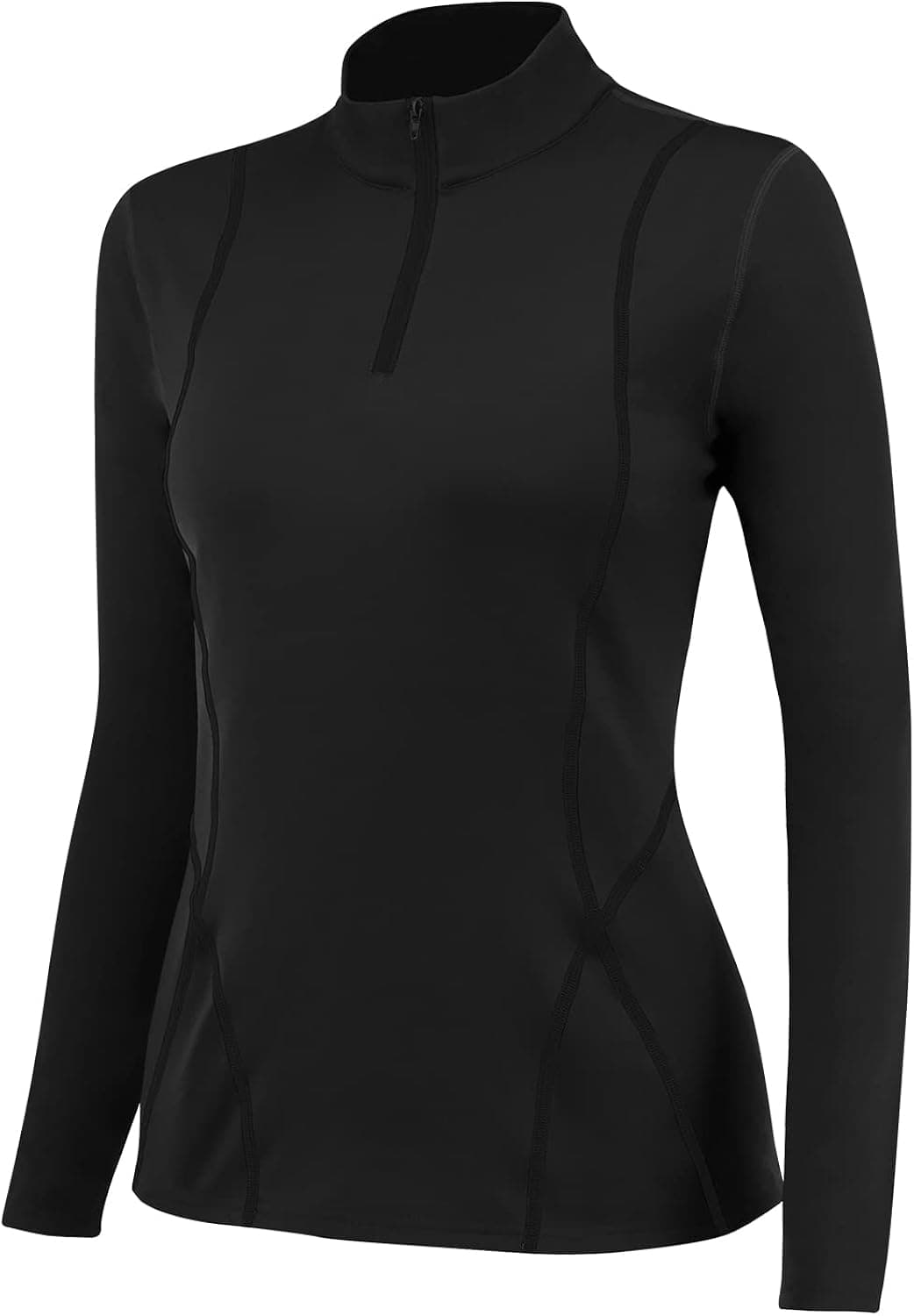 Women's Fleece Long Sleeve Workout Tops 1/4 Zip Pullover Running Shirts