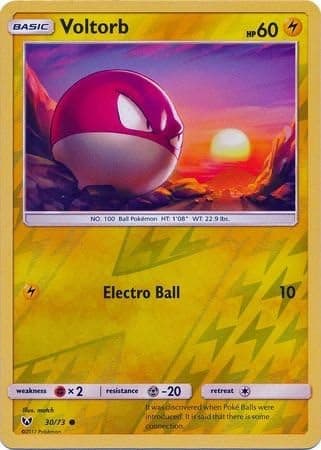 Pokemon - Voltorb - 30/73 - Common - Reverse Holo - Sun & Moon: Shining Legends