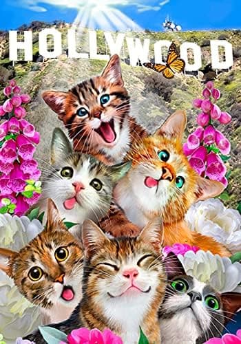 Wooden.City Kittens in Hollywood Wooden Jigsaw Puzzle, 150 Double-Sided Pieces with Unique Shapes, Medium