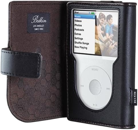 Belkin Leather Folio Case for 80/120 GB iPod classic 6G (Black/Chocolate Brown)