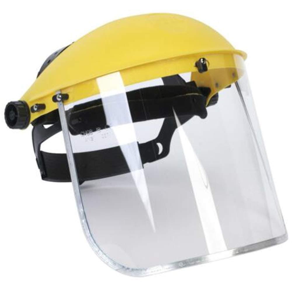 FuTaiKang 1pc Safety Protective Shield Yellow Clear Head-Mounted Face Eye Shield Screen Grinding