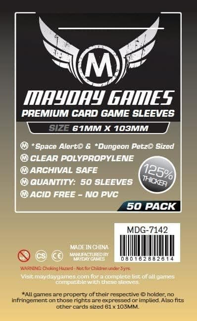 Space Alert and Dungeon Petz Card Sleeves (61x103mm) - 50 Premium Sleeves