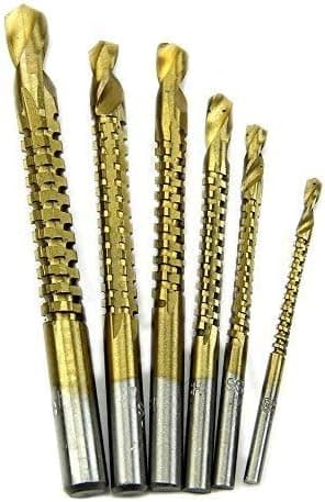 Wrisky 6x Practical Ti Drill Bit Woodworking Wood Metal Cutting Hole Saw Holesaw HSS