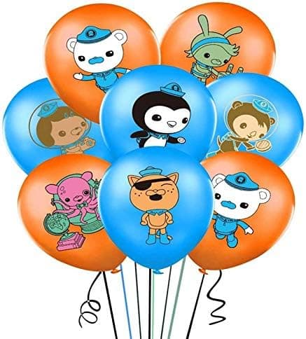 21pcs/lot The Octonauts balloons 12inch Octonauts Latex Balloon Cartoon Sea animal theme air balls happy Birthday Party Supplies