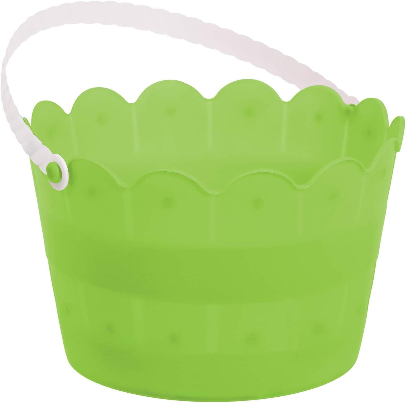 amscan Kiwi Green Scalloped Plastic Bucket | 6" x 8" | 1Pc.