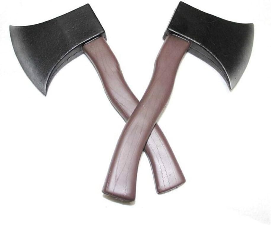 Bezall 2Pcs Realistic Foam Axe Toy, Halloween Fake Axe Lumberjack Costume Props Hatchet Weapon Toy