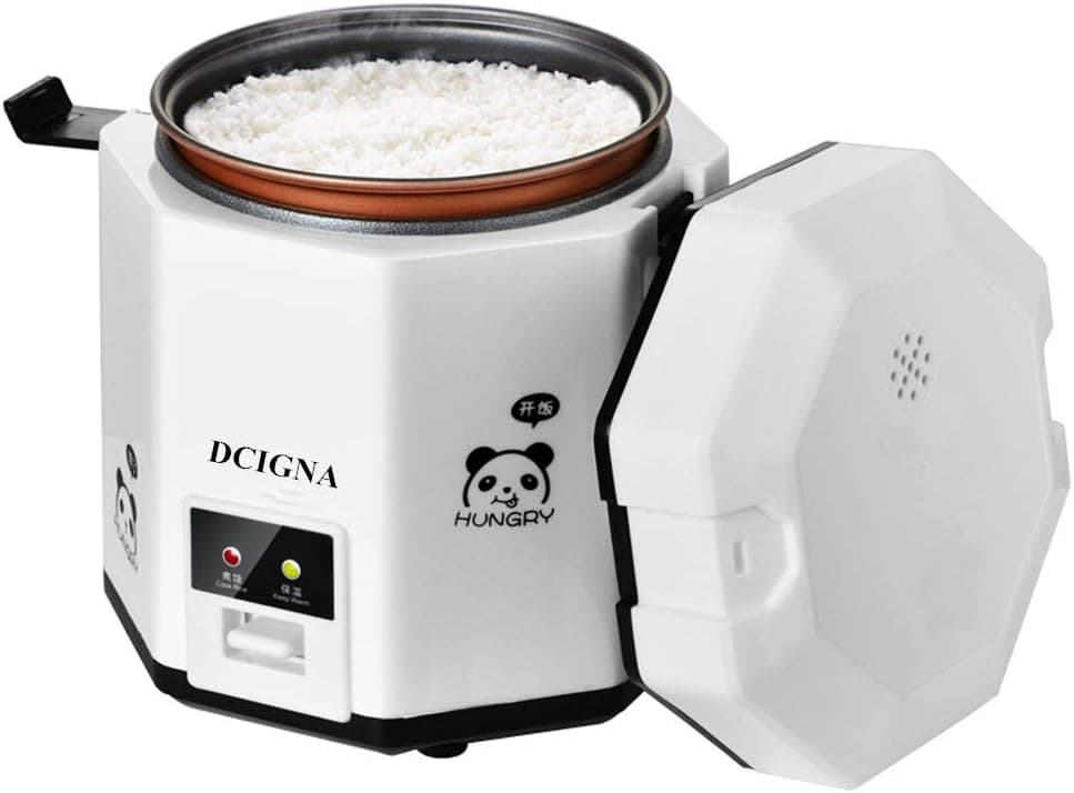 DCIGNA 1.2L Mini Rice Cooker, Electric Lunch Box, Travel Rice Cooker Small, Removable Non-stick Pot, Keep Warm Function, Suitable For 1-2 People - For Cooking Soup, Rice, Stews, Grains & Oatmeal