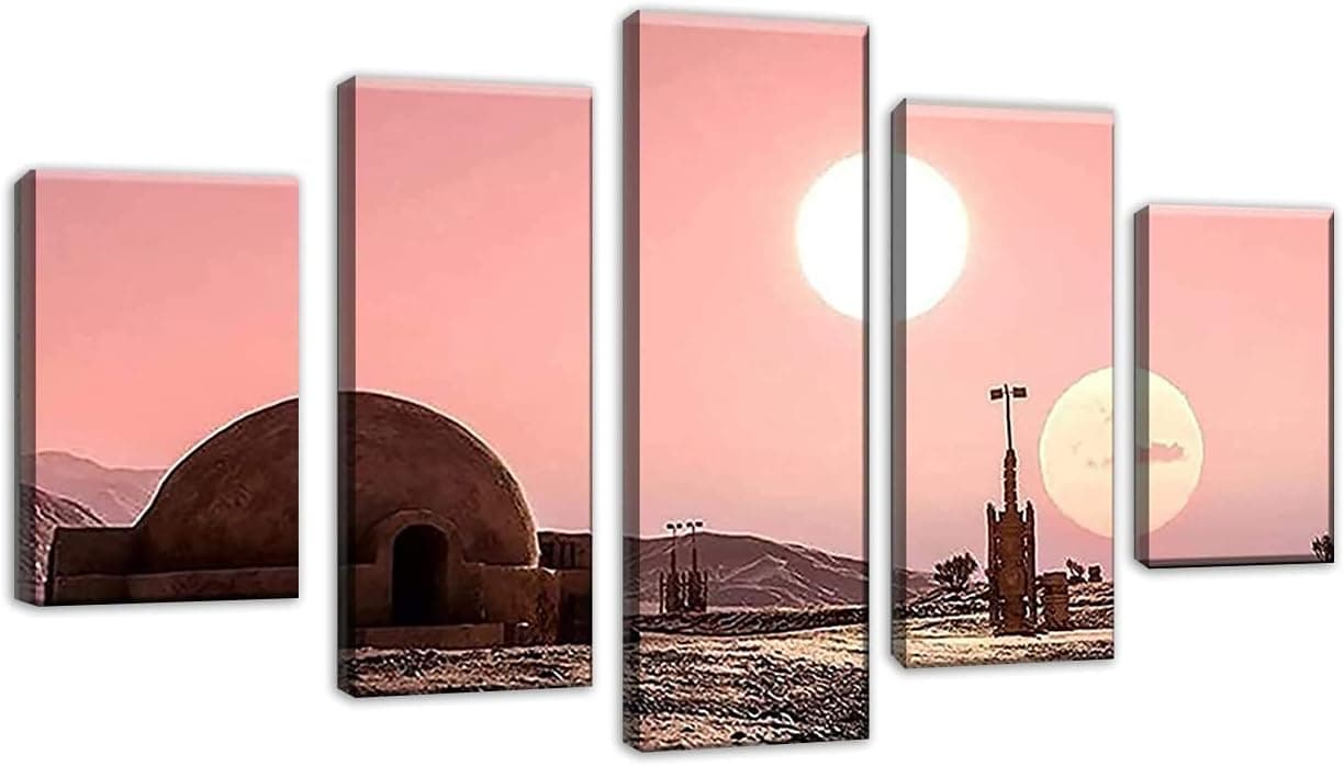 Star Poster Room Decor Wall Art Wall Art Living Room Movie Poster Home Decor 5 Panel Canvas Print Wall Art ((8x14x2, 8x18inx2, 8x22inx1))