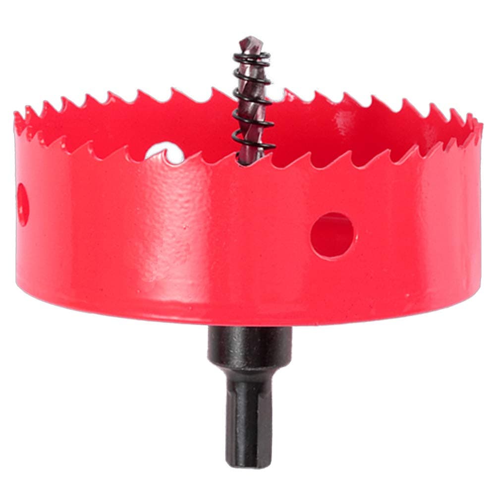 TBWHL 6 inch 150 mm Hole Saw Blade for Cornhole Boards / Corn Hole Drilling Cutter & Hex Shank Drill Bit Adapter for Cornhole Game / Carbon Steel & BI-Metal Heavy Duty Steel( Red )