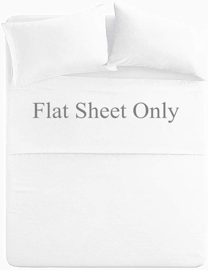 Queen Size Flat Sheet Only - 300 Thread Count 100% Egyptian Cotton Quality - Hotel Collection Luxury Flat Sheet Sold Separately - White